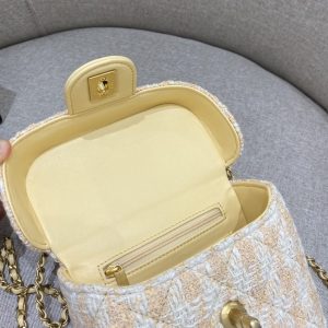 Replica CHANEL Tweed Handle Crush Small Apricot - 1:1 designer replica handbag