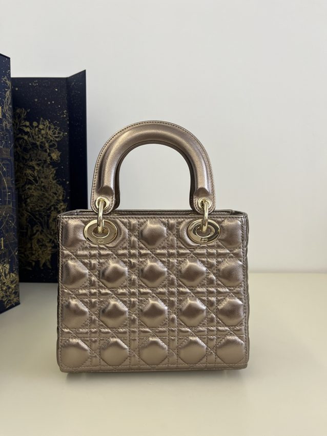 Replica Lady Dior Golden Metallic ABC - near-authentic luxury replica handbag
