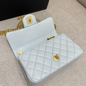 Replica CHANEL Camellia Flap Light Blue - premium-grade designer purse dupe