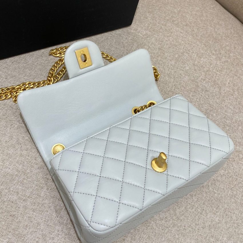 Replica CHANEL Camellia Flap Light Blue - premium-grade designer purse dupe