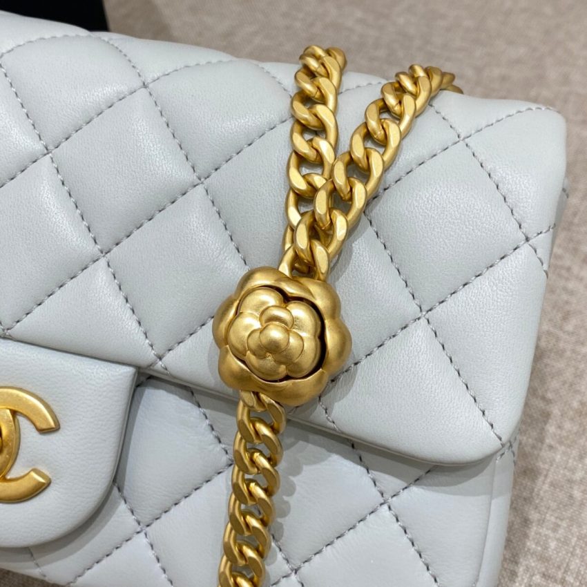 Replica CHANEL Camellia Flap Light Blue - ultra-realistic fake designer tote