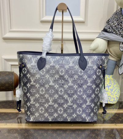 Replica Louis Vuitton Neverfull MM Denim Blue - 1:1 designer replica handbag