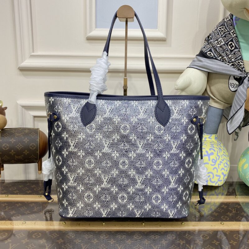 Replica Louis Vuitton Neverfull MM Denim Blue - 1:1 designer replica handbag