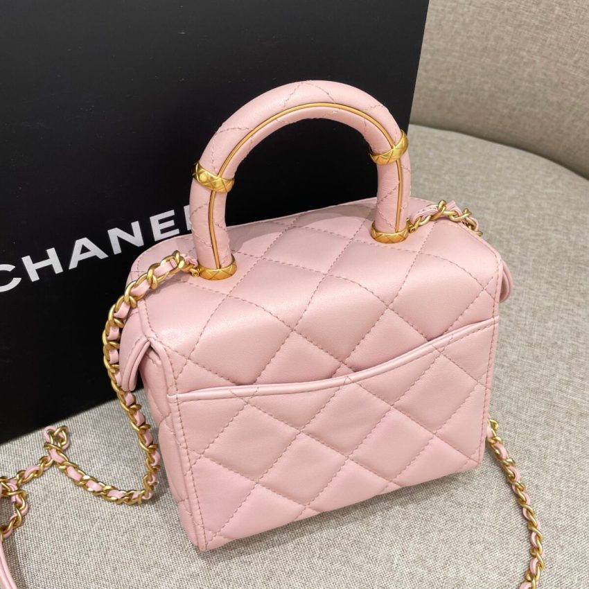 Replica CHANEL Tweed Handle Crush Small Pink - high-quality designer bag clone