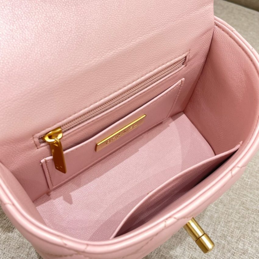 Replica CHANEL Tweed Handle Crush Small Pink - high-quality designer bag clone