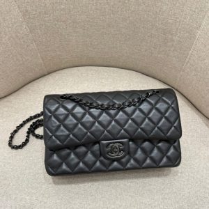 Replica CHANEL Classic Flap 25cm All Black - premium 1:1 fake handbag model