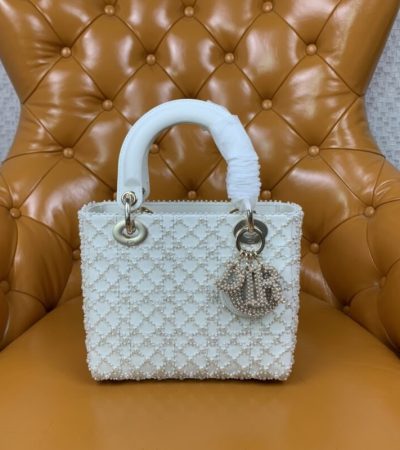 Replica Lady Dior White Pearl - premium 1:1 fake handbag model
