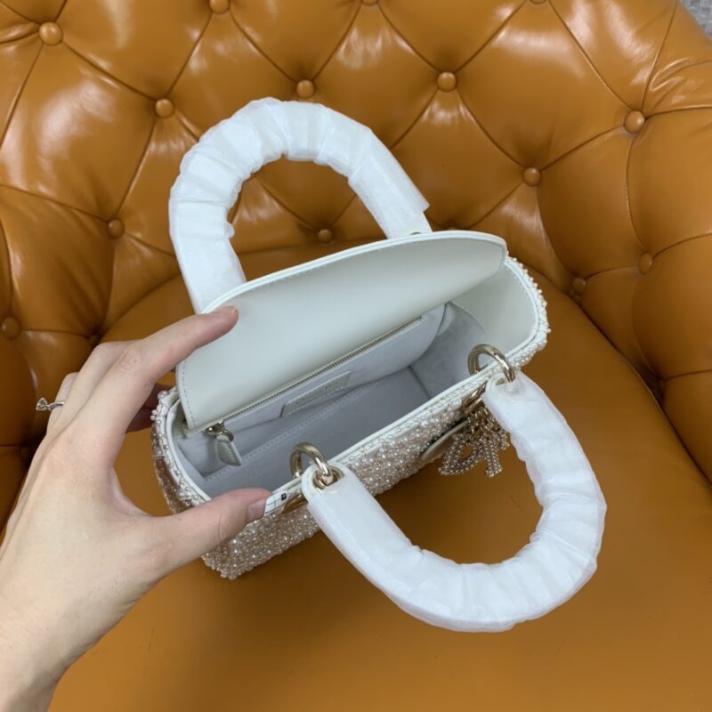 Replica Lady Dior White Pearl - premium 1:1 fake handbag model