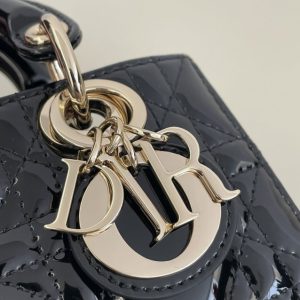 Replica Dior Lady D-Joy Mini Bag Black Patent - authentic-look luxury purse replica