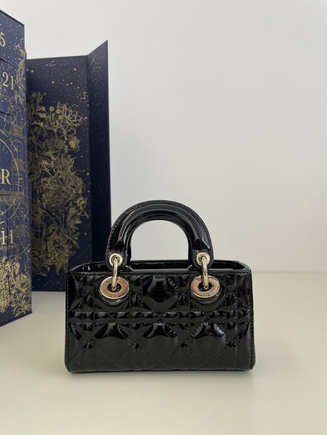 Replica Dior Lady D-Joy Mini Bag Black Patent - premium 1:1 fake handbag model