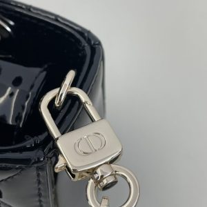 Replica Dior Lady D-Joy Mini Bag Black Patent - top-tier luxury replica shoulder bag