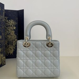 Replica Lady Dior Sky Blue ABC - authentic-look luxury purse replica