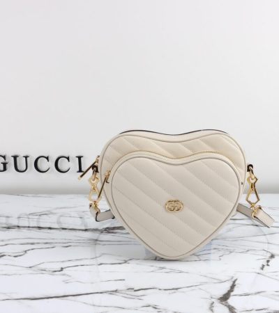 Replica Gucci Interlocking G Mini Heart White - realistic designer-inspired fake bag