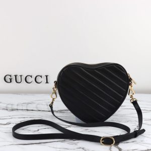Replica Gucci Interlocking G Mini Heart Black - top-tier luxury replica shoulder bag