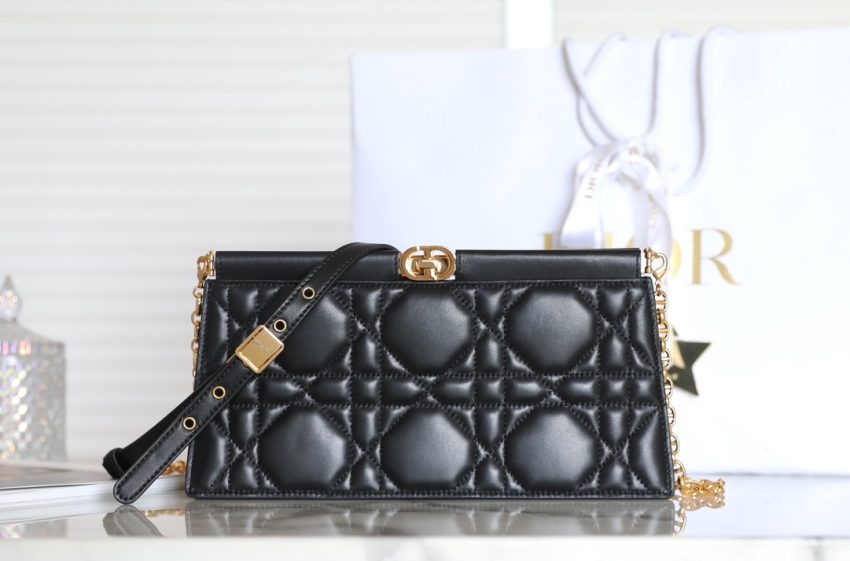 Replica Dior Miss Caro Noire Clutch - premium 1:1 fake handbag model