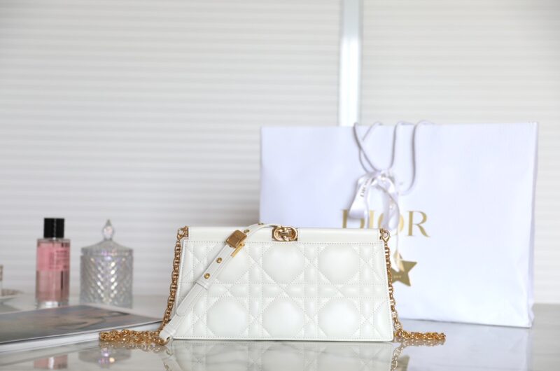 Replica Dior Miss Caro Noire Clutch White - premium 1:1 fake handbag model