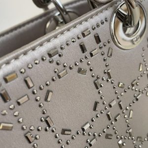 Replica Lady Dior Mini Satin Grey - high-end fake designer purse