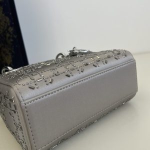 Replica Lady Dior Mini Satin Grey - high-quality designer bag clone