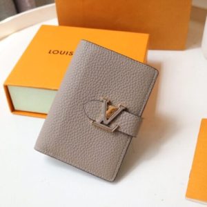 Replica Louis Vuitton Vertical Compact Wallet Beige - authentic-look luxury purse replica