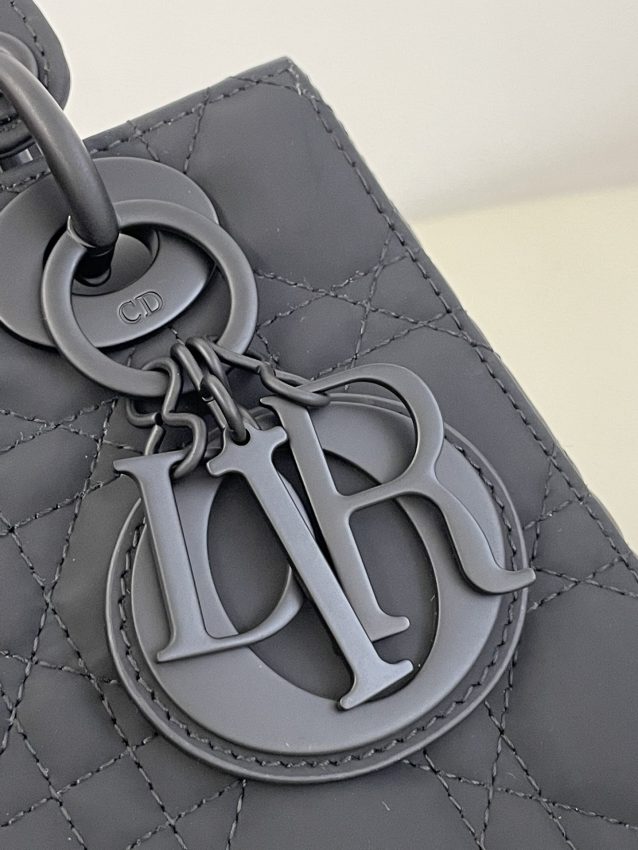 Replica Lady Dior Matte Black ABC - high-quality designer bag clone