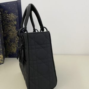 Replica Lady Dior Matte Black ABC - premium 1:1 fake handbag model