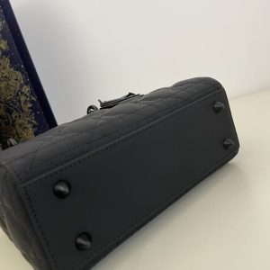 Replica Lady Dior Matte Black ABC - authentic-look luxury purse replica