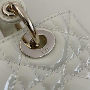 Replica Dior Lady D-Joy Mini Bag White Patent - top-tier luxury replica shoulder bag