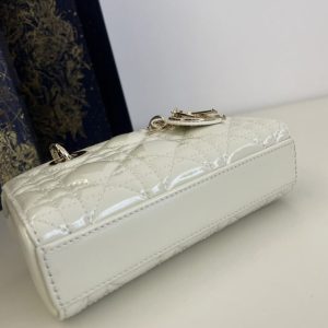 Replica Dior Lady D-Joy Mini Bag White Patent - top-rated replica designer bag