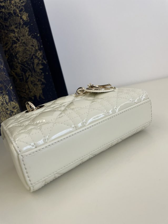 Replica Dior Lady D-Joy Mini Bag White Patent - top-rated replica designer bag
