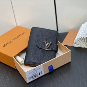 Replica Louis Vuitton Vertical Compact Wallet Black - 1:1 designer replica handbag