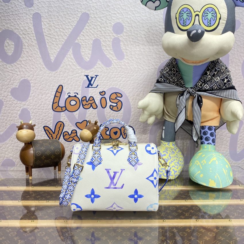 Replica Louis Vuitton Speedy Bandouliere 25 Blue - near-authentic luxury replica handbag