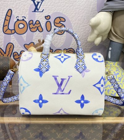 Replica Louis Vuitton Speedy Bandouliere 25 Blue - best quality luxury bag dupe