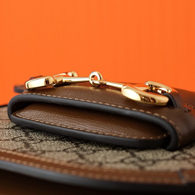 Replica Gucci Horsebit 1995 Semi-circular Canvas - top-tier luxury replica shoulder bag