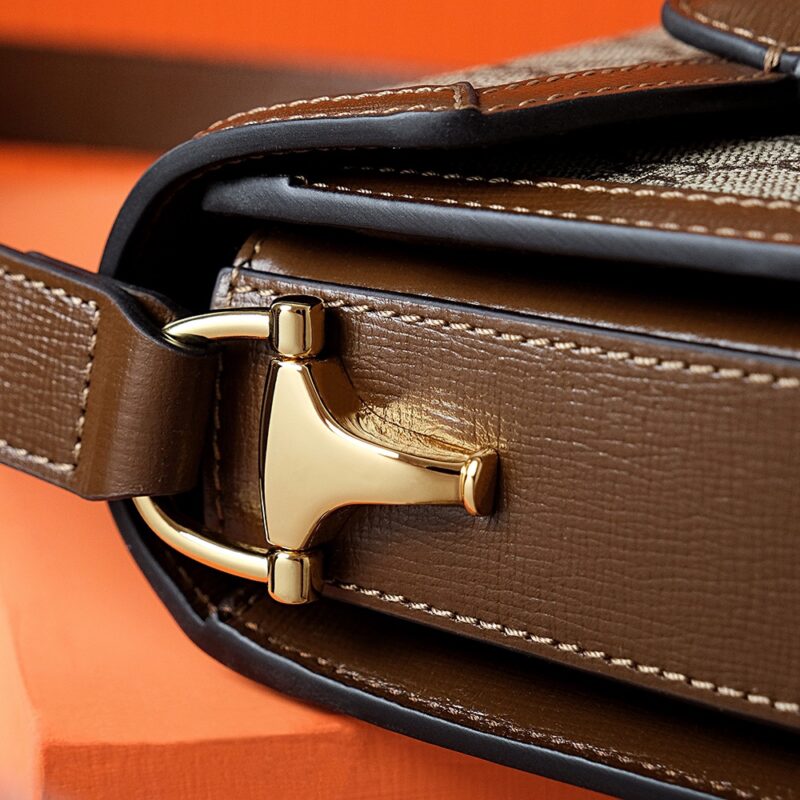 Replica Gucci Horsebit 1995 Semi-circular Canvas - top-tier luxury replica shoulder bag