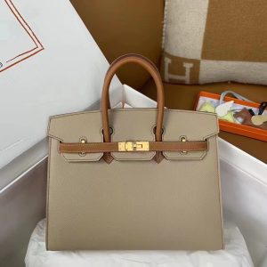 Replica Hermes Birkin Trench Brown Frosted - high-end fake designer purse