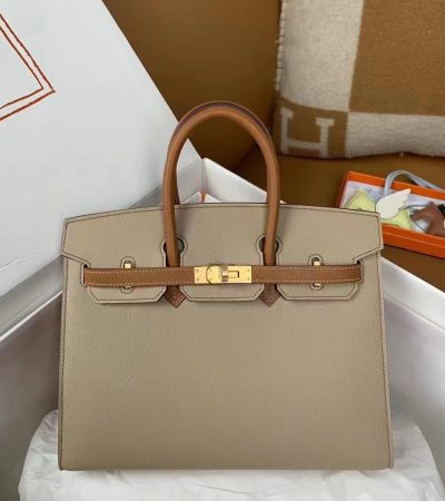 Replica Hermes Birkin Trench Brown Frosted - high-end fake designer purse