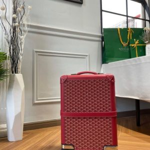 Replica Goyard Bourget Travel Suitcase Red - best-selling designer handbag dupe