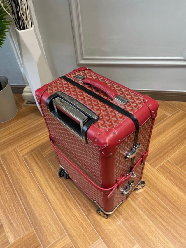 Replica Goyard Bourget Travel Suitcase Red - premium 1:1 fake handbag model