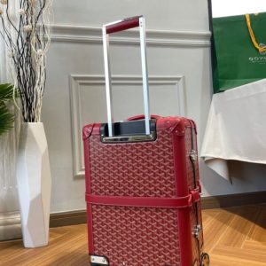 Replica Goyard Bourget Travel Suitcase Red - authentic-look luxury purse replica