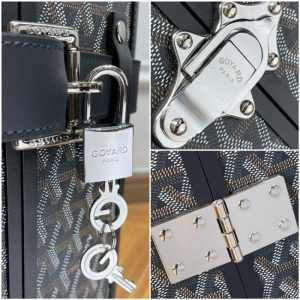 Replica Goyard Bourget Travel Suitcase Black - high-quality designer bag clone