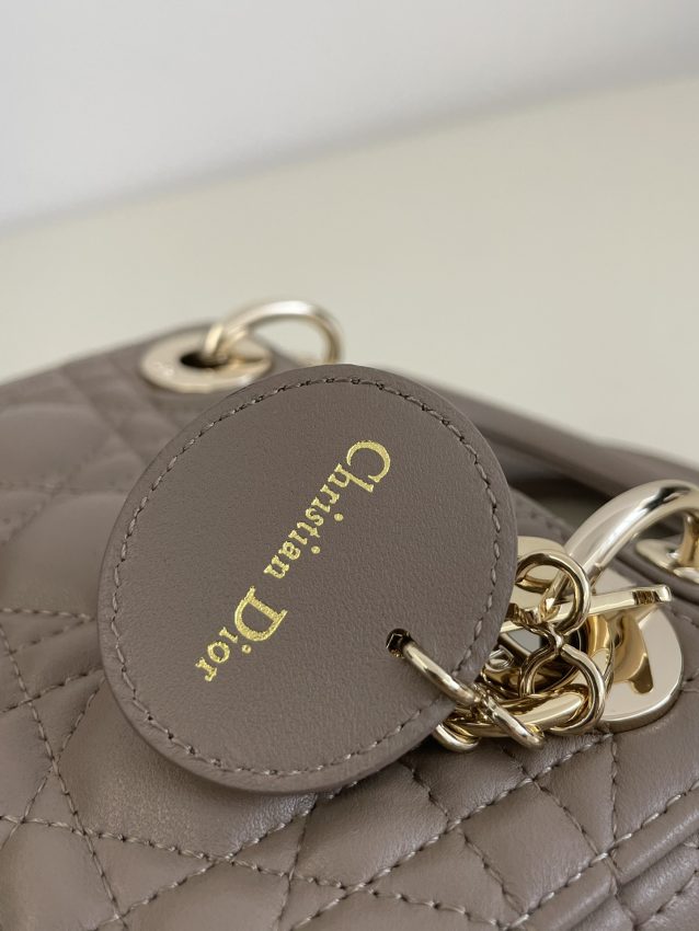 Replica Lady Dior Mini Dark Beige - realistic designer-inspired fake bag