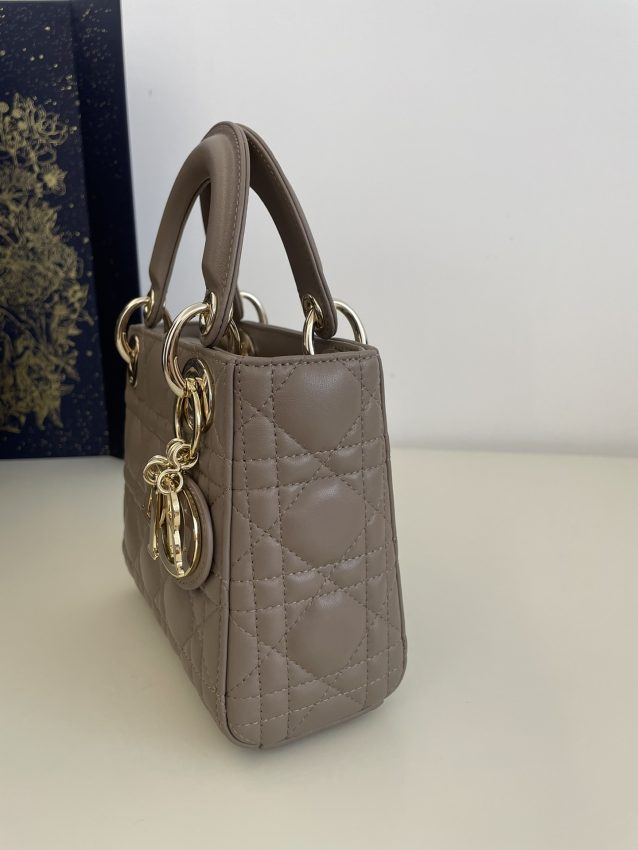 Replica Lady Dior Mini Dark Beige - ultra-realistic fake designer tote
