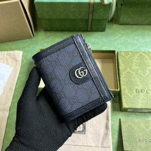 Replica Gucci Ophidia Compact Wallet Black - high-end fake designer purse