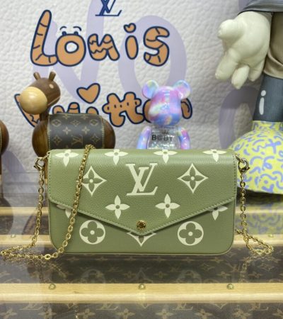 Replica Louis Vuitton Félicie Pochette Green - realistic designer-inspired fake bag