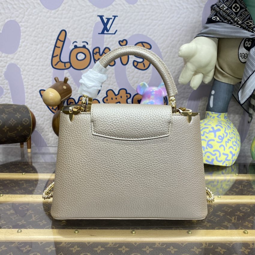 Replica Loius Vuitton Capucines Golden Grey - top-rated replica designer bag