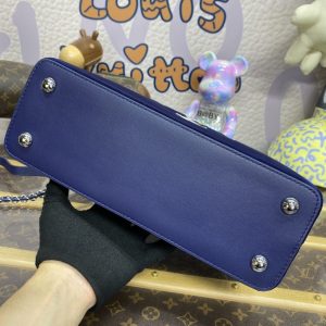 Replica Loius Vuitton Capucines Blue Velvet - 1:1 designer replica handbag