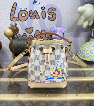 Replica Louis Vuitton Nano Noe White Grid - ultra-realistic fake designer tote