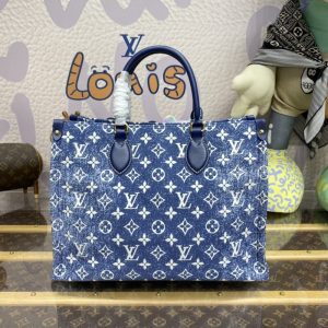 Replica LV OnTheGo Blue Denim - realistic designer-inspired fake bag