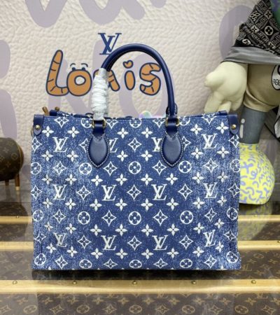 Replica LV OnTheGo Blue Denim - realistic designer-inspired fake bag