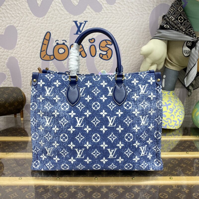 Replica LV OnTheGo Blue Denim - realistic designer-inspired fake bag